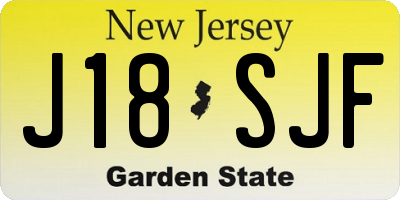 NJ license plate J18SJF