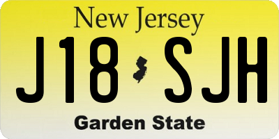 NJ license plate J18SJH