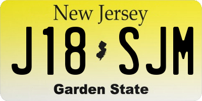 NJ license plate J18SJM