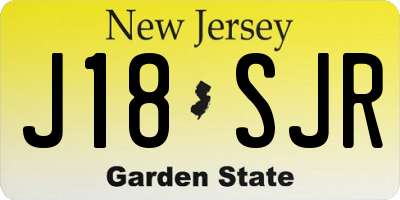 NJ license plate J18SJR
