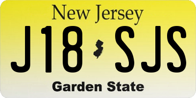 NJ license plate J18SJS
