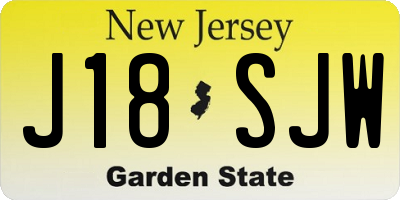 NJ license plate J18SJW