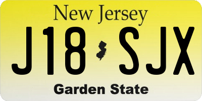 NJ license plate J18SJX