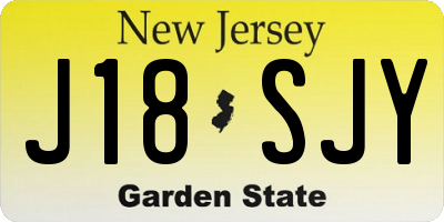 NJ license plate J18SJY