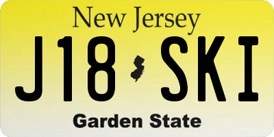 NJ license plate J18SKI