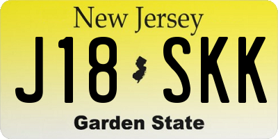 NJ license plate J18SKK