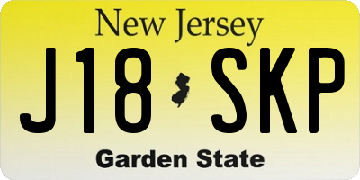 NJ license plate J18SKP