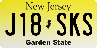 NJ license plate J18SKS