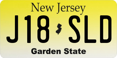 NJ license plate J18SLD