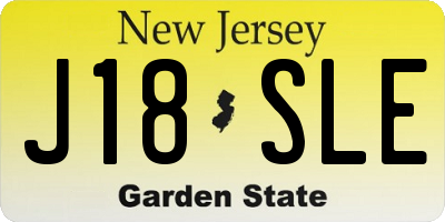NJ license plate J18SLE