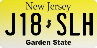 NJ license plate J18SLH