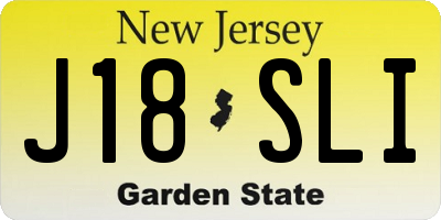 NJ license plate J18SLI