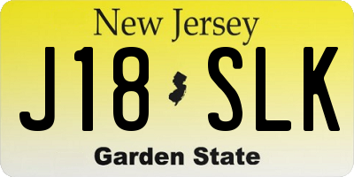NJ license plate J18SLK