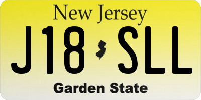 NJ license plate J18SLL
