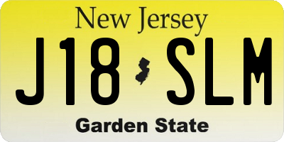 NJ license plate J18SLM