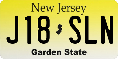 NJ license plate J18SLN