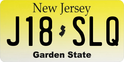 NJ license plate J18SLQ