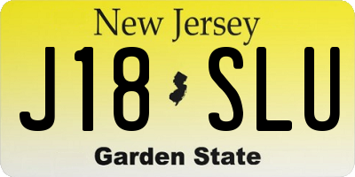 NJ license plate J18SLU