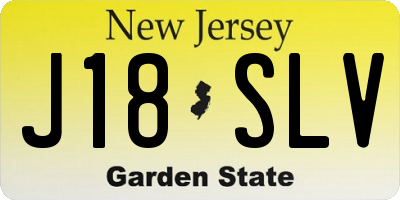 NJ license plate J18SLV