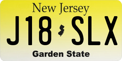 NJ license plate J18SLX