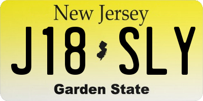 NJ license plate J18SLY