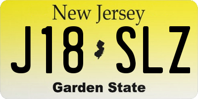 NJ license plate J18SLZ