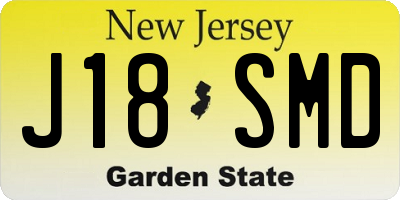 NJ license plate J18SMD