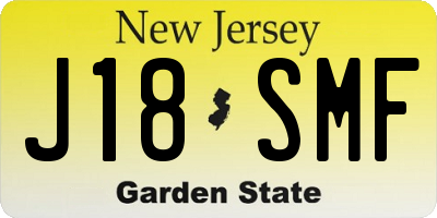 NJ license plate J18SMF