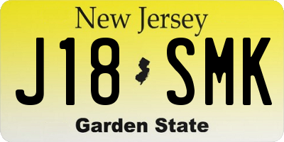 NJ license plate J18SMK