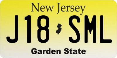 NJ license plate J18SML
