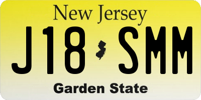 NJ license plate J18SMM