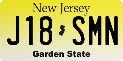 NJ license plate J18SMN
