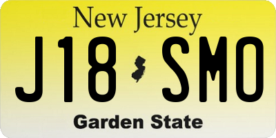 NJ license plate J18SMO