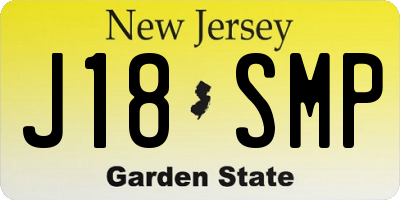 NJ license plate J18SMP