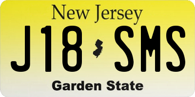 NJ license plate J18SMS