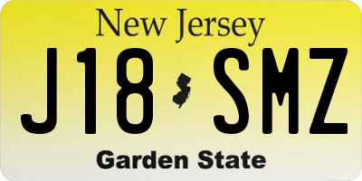 NJ license plate J18SMZ