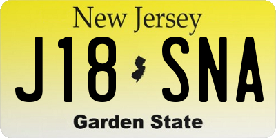 NJ license plate J18SNA