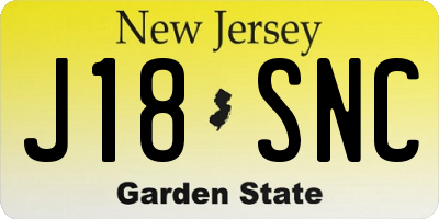 NJ license plate J18SNC