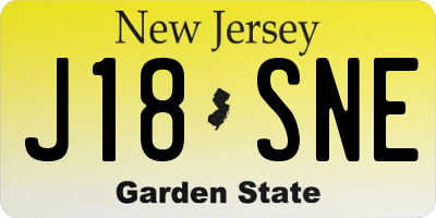 NJ license plate J18SNE