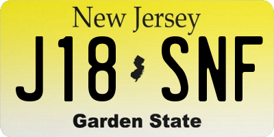 NJ license plate J18SNF
