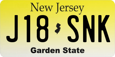 NJ license plate J18SNK