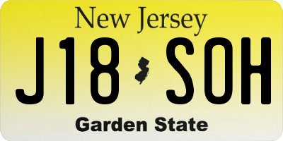 NJ license plate J18SOH