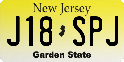 NJ license plate J18SPJ