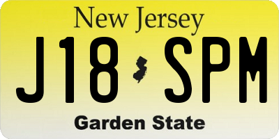 NJ license plate J18SPM
