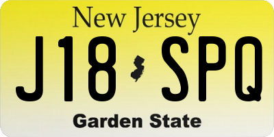 NJ license plate J18SPQ