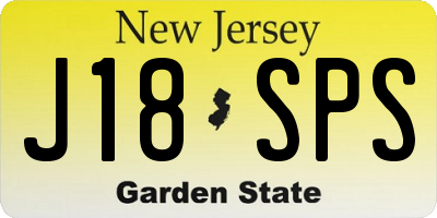 NJ license plate J18SPS