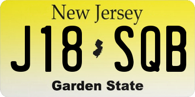 NJ license plate J18SQB