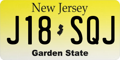 NJ license plate J18SQJ