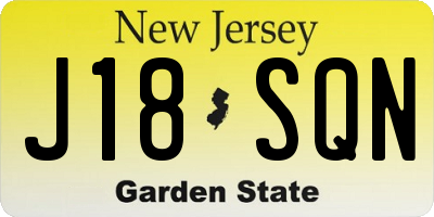 NJ license plate J18SQN