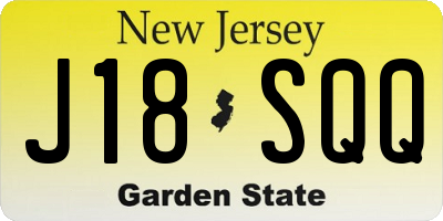 NJ license plate J18SQQ